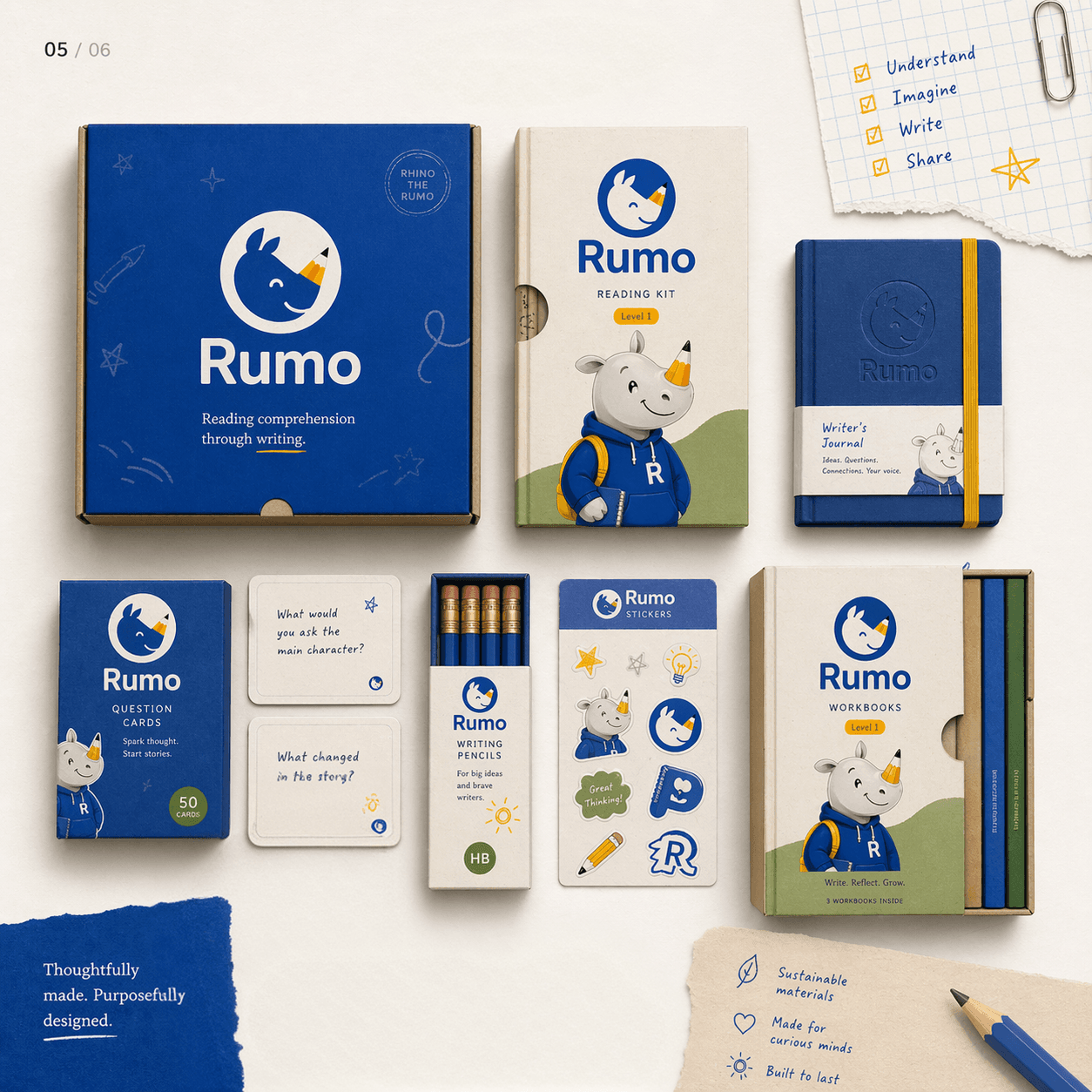 A Grapha Learning notebook open to a page of handwritten words